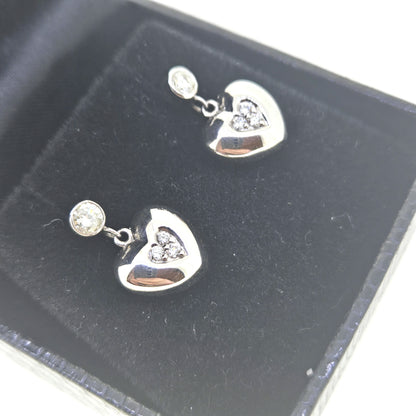 Diamond Heart earrings D.30 18ct