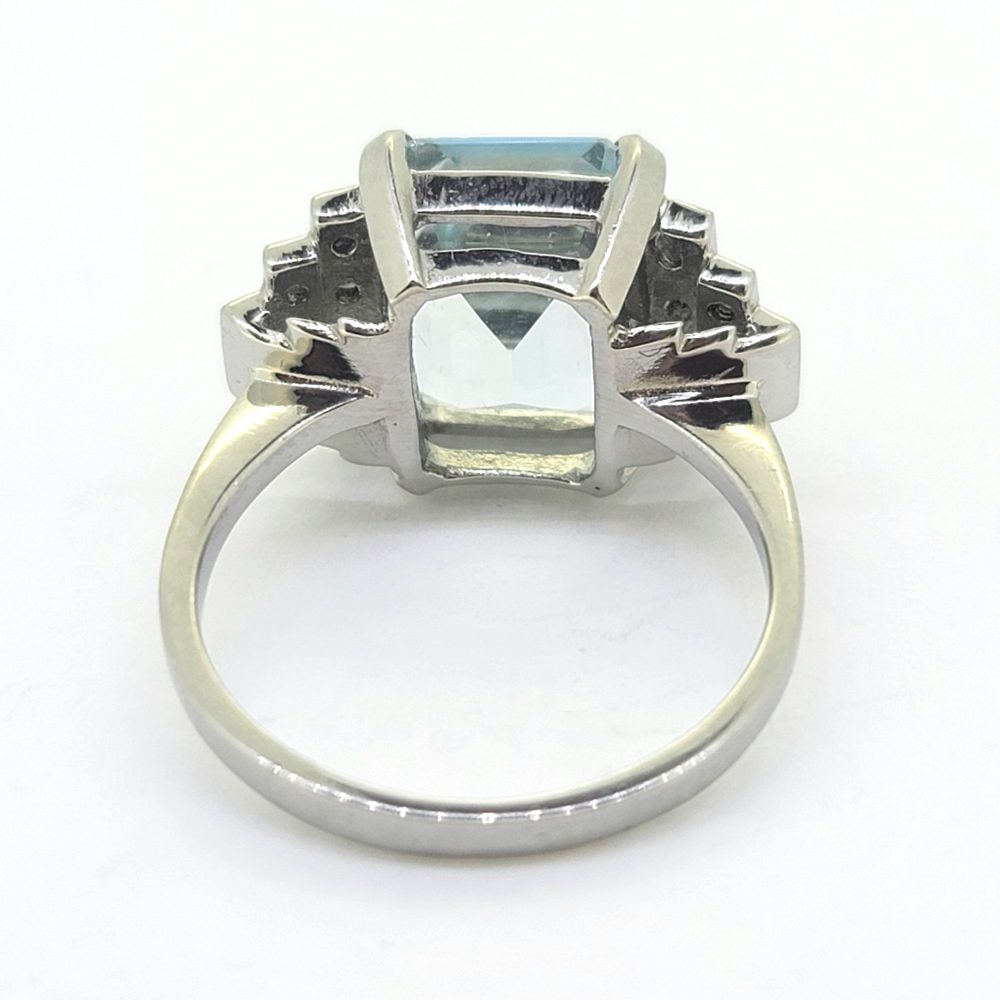 4.50ct Aquamarine and Diamond Cluster Dress Ring in Platinum