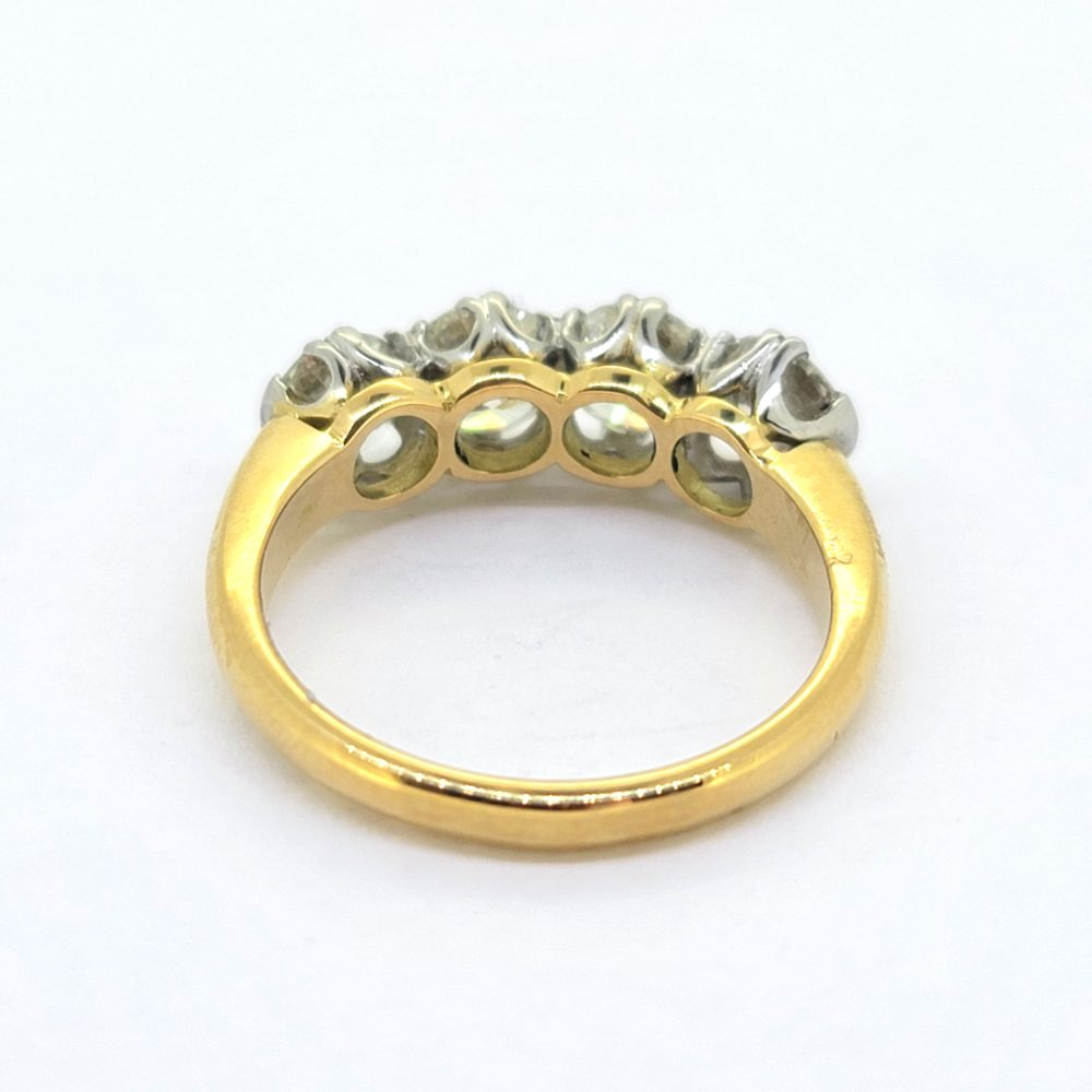 Four Stone Diamond Engagement Ring in Yellow Gold, 2.06 carats