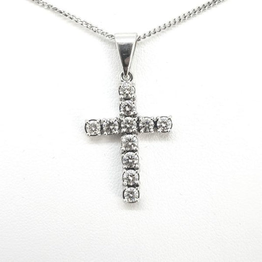 Diamond Cross Pendant, 1.30 carats of brilliant-cut diamonds, in 18ct white gold