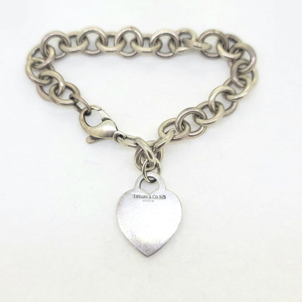 Vintage Tiffany and Co Heart Tag Charm Silver Bracelet, classic and timeless silver bracelet with the iconic heart charm tag, by Tiffany & Co