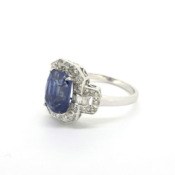3.46ct Sapphire and Diamond Cluster Dress Ring
