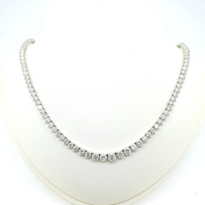Graduated Diamond Line Necklace, 12.10 carat total