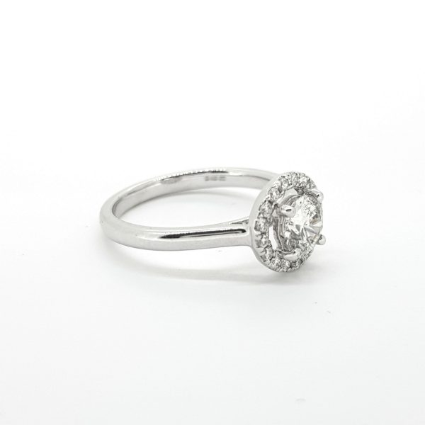 Diamond Cluster Halo Ring in 18ct White Gold