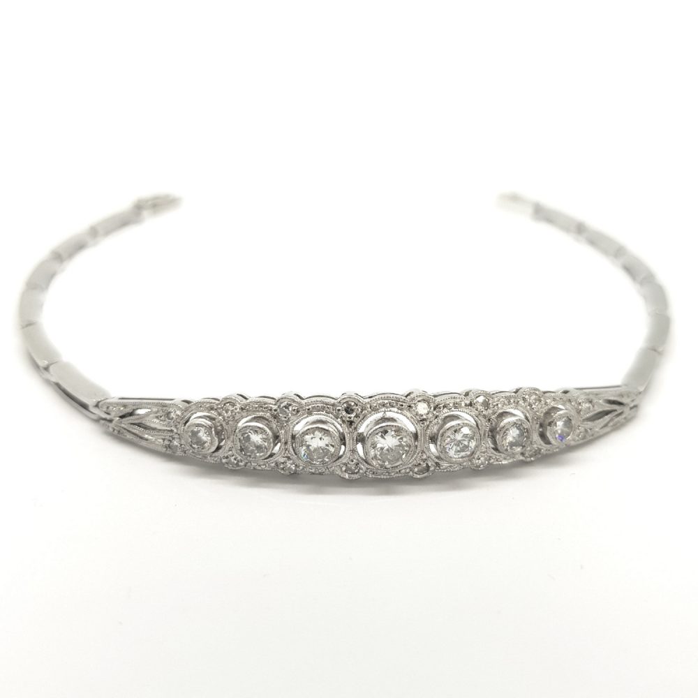 Art Deco Diamond Bracelet in 14ct White Gold