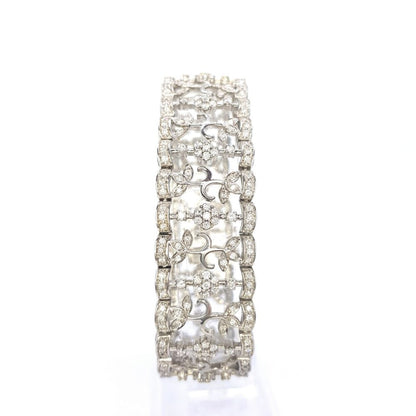 Floral Diamond Bracelet in 18ct White Gold, 6 carats