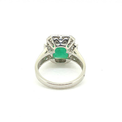 Reverse of Emerald and Diamond Ring