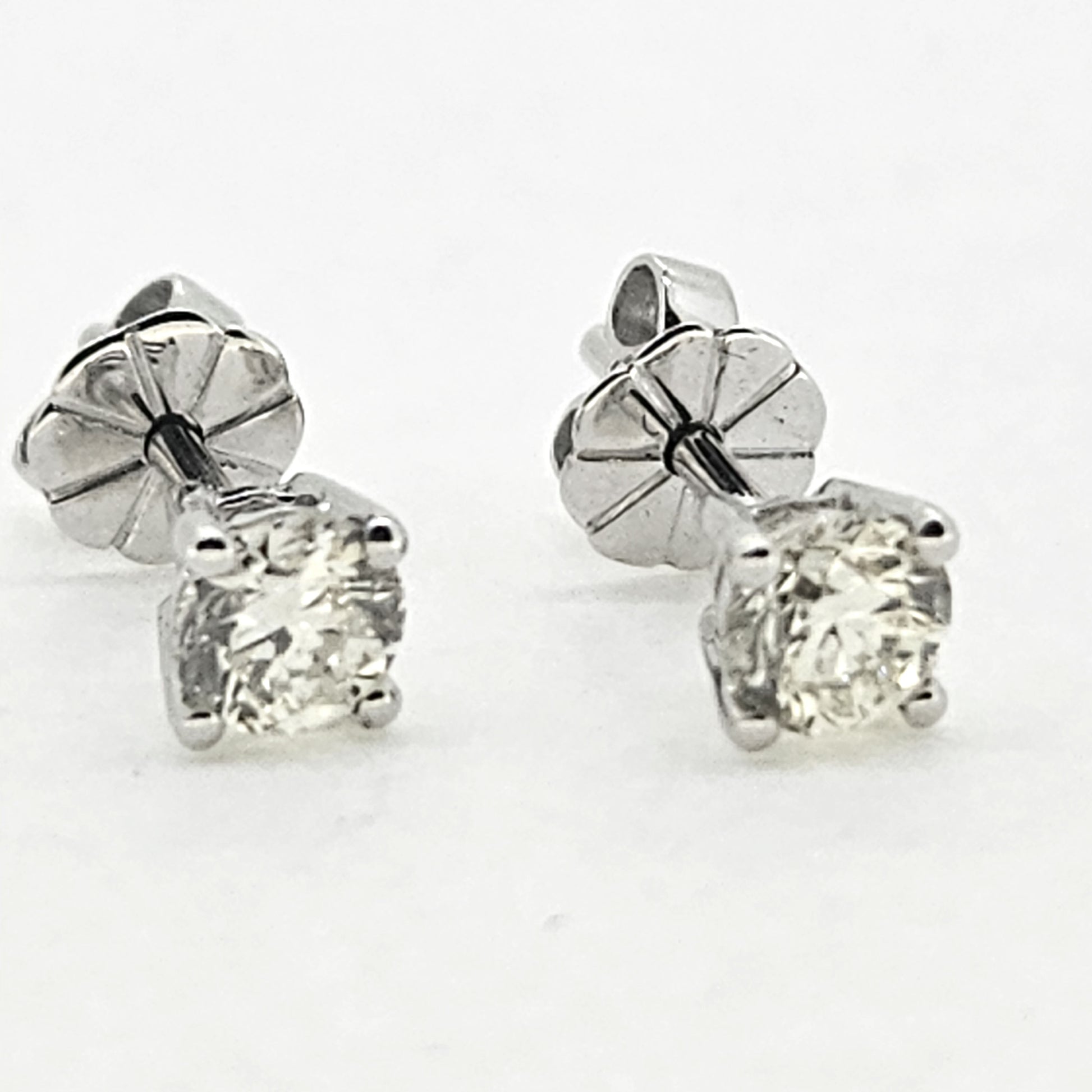 Diamond Solitaire Stud Earrings, 0.49 carats