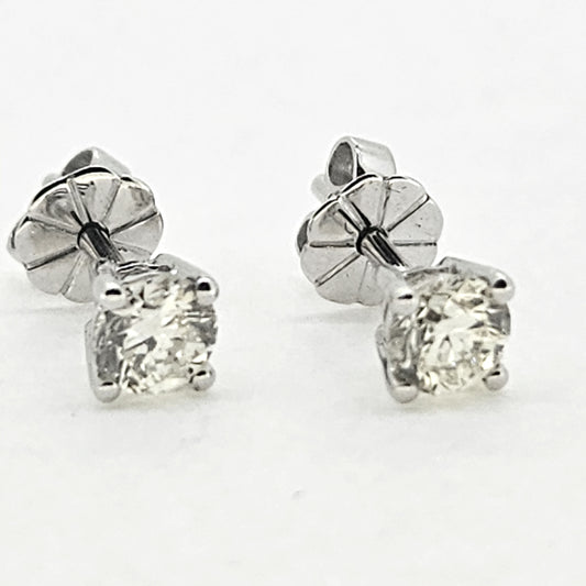 Diamond Solitaire Stud Earrings, 0.49 carats