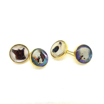 Essex Crystal Cufflinks Depicting Hounds