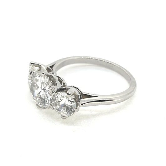 Diamond Three Stone Engagement Ring, 2.50 carat total