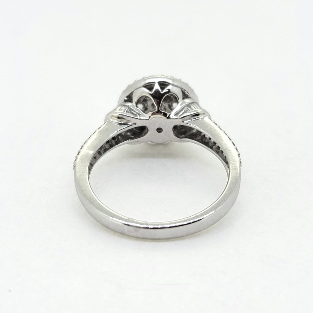 Diamond Halo Cluster Engagement Ring in 18ct Gold, 1.13 carats