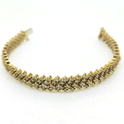 Vintage 8cts Diamond Bracelet in 18ct Yellow Gold
