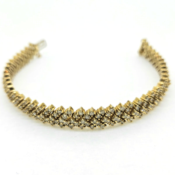 Vintage 8cts Diamond Bracelet in 18ct Yellow Gold