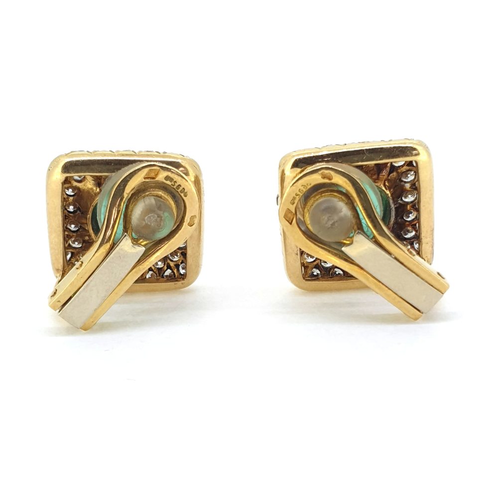 Certified 1.60ct Natural Colombian Emerald and Diamond Cluster Clip Earrings