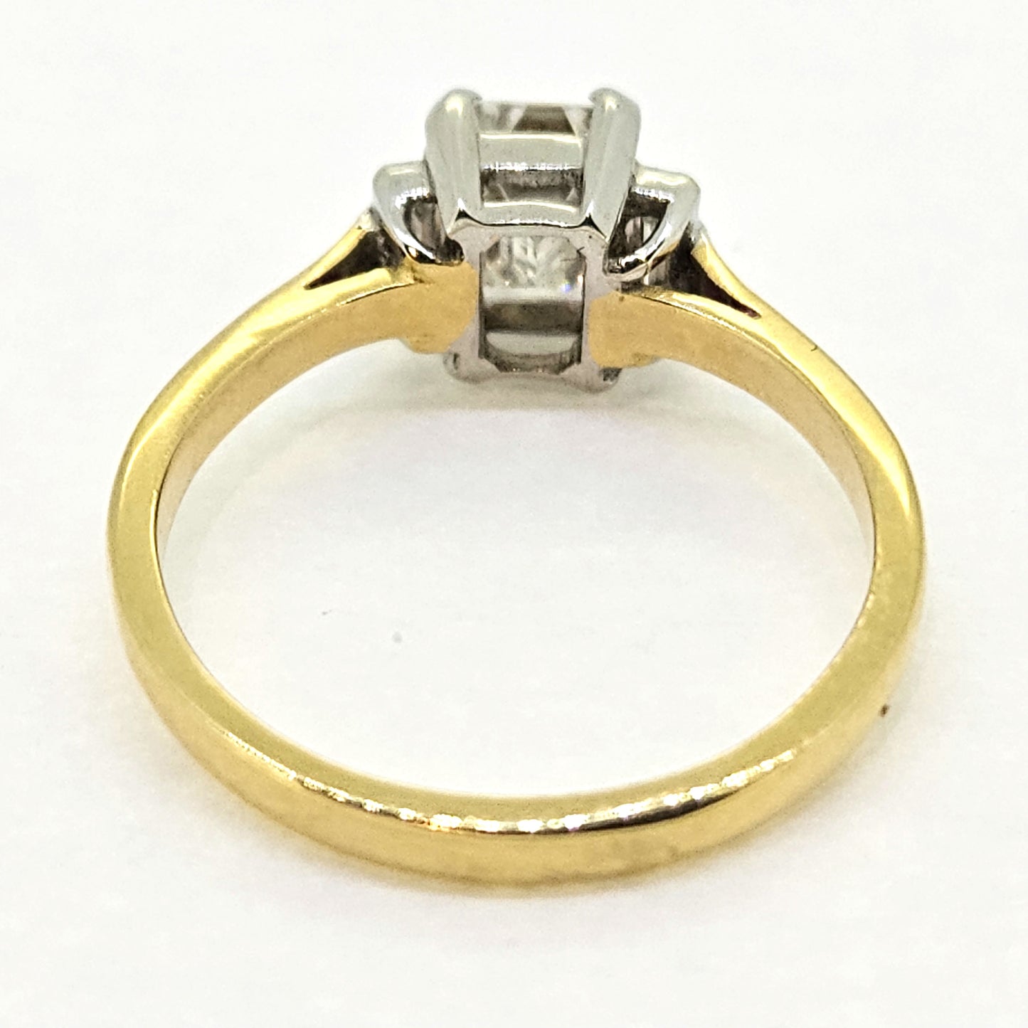 1ct Emerald Cut and Baguette Diamond Trilogy Engagement Ring