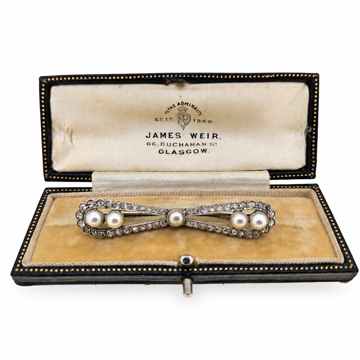 Pearl and Diamond Bar Brooch