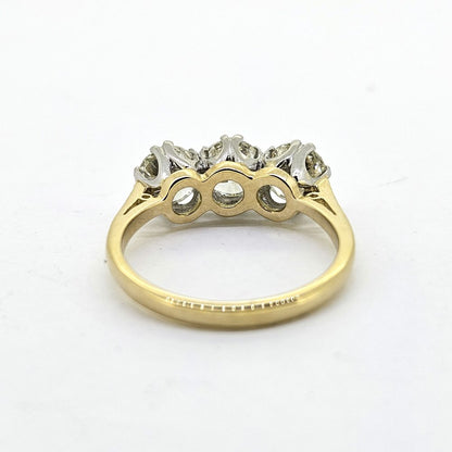 Diamond Three Stone Trilogy Engagement Ring in 18ct and Platinum, 2 .76 carats