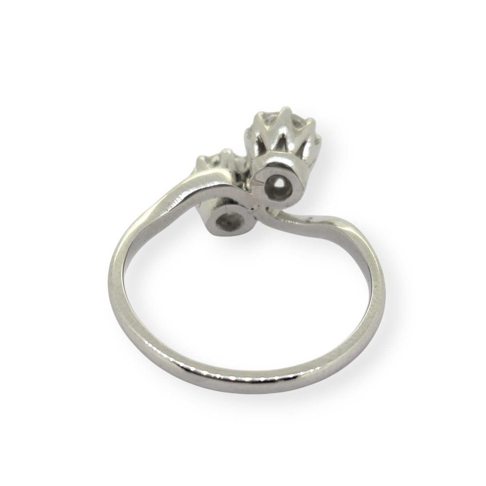 1ct Two Stone Diamond Crossover Engagement Ring in Platinum
