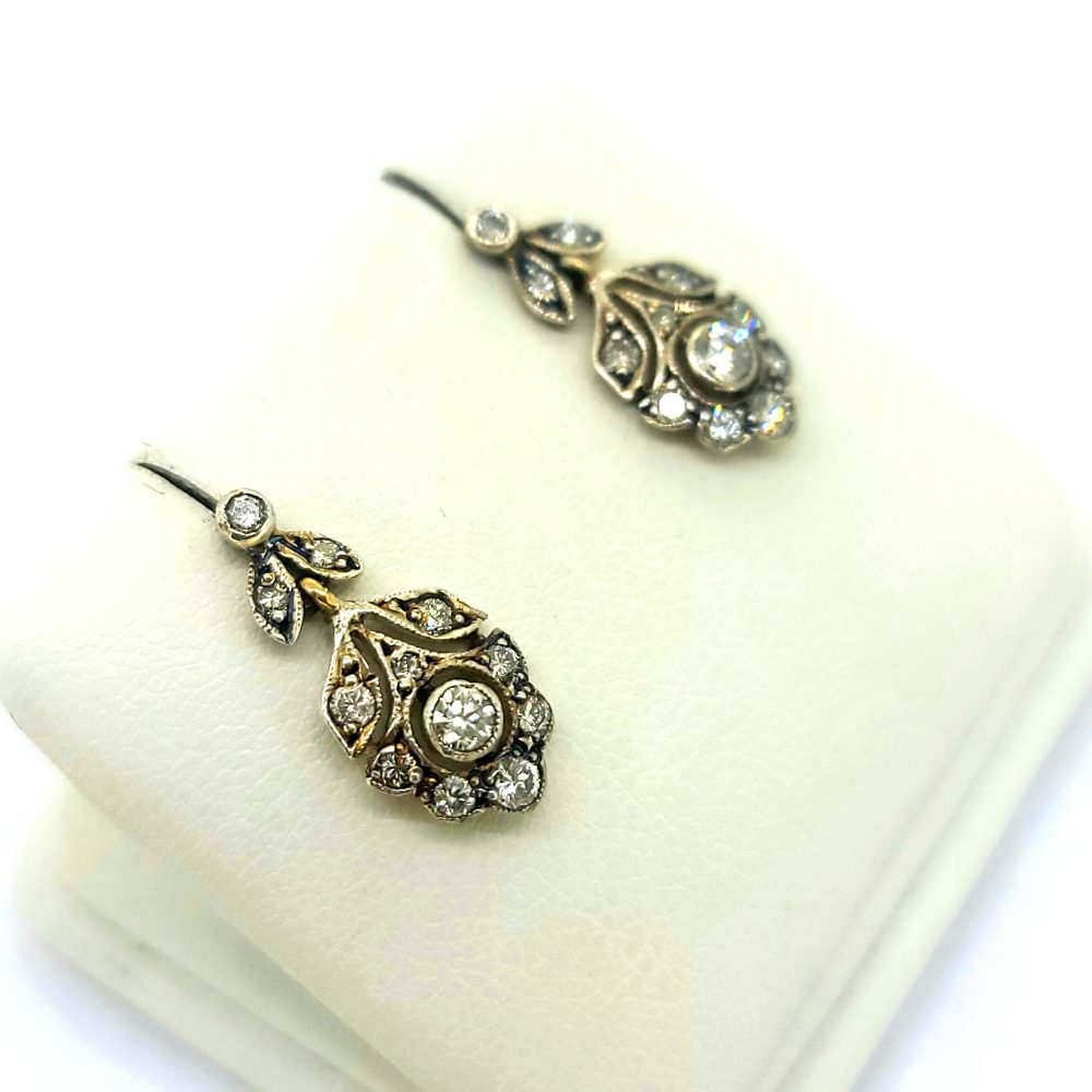 0.90ct Diamond Cluster Drop Earrings in Silver, pretty pair of silver-set diamond cluster drop earrings, set with 0.90 carats of sparkling diamonds