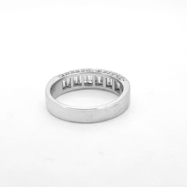 0.84ct Baguette Cut Diamond Half Eternity Ring in 18ct White Gold