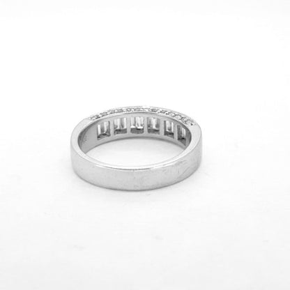0.84ct Baguette Cut Diamond Half Eternity Ring in 18ct White Gold