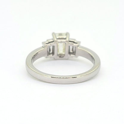 1.21ct Emerald Cut Diamond Engagement Ring with Baguette Sides in Platinum