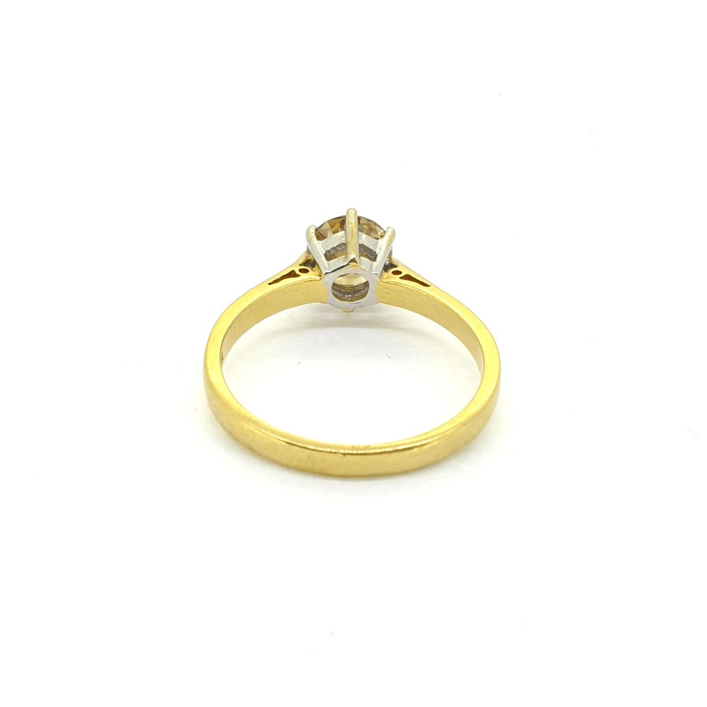 1ct Cognac Diamond Solitaire Engagement Ring