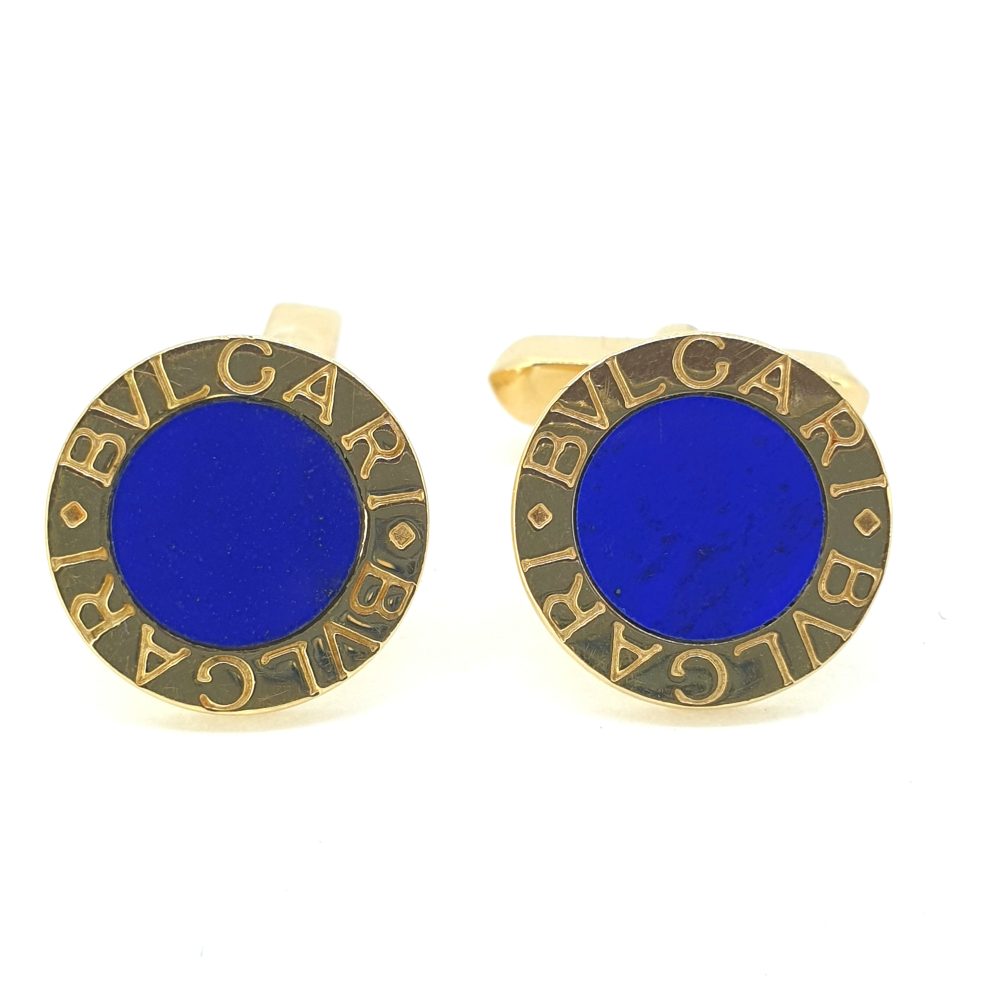 Bvlgari Lapis Lazuli and 18ct Yellow Gold Cufflinks