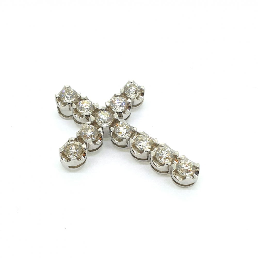 4.46ct Diamond Cross Pendant in 18ct White Gold