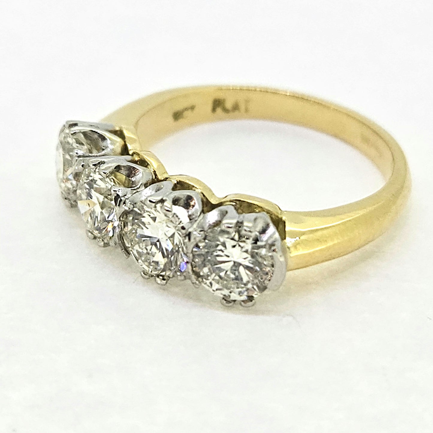 2ct Diamond Four Stone Diamond Engagement Ring in Yellow Gold