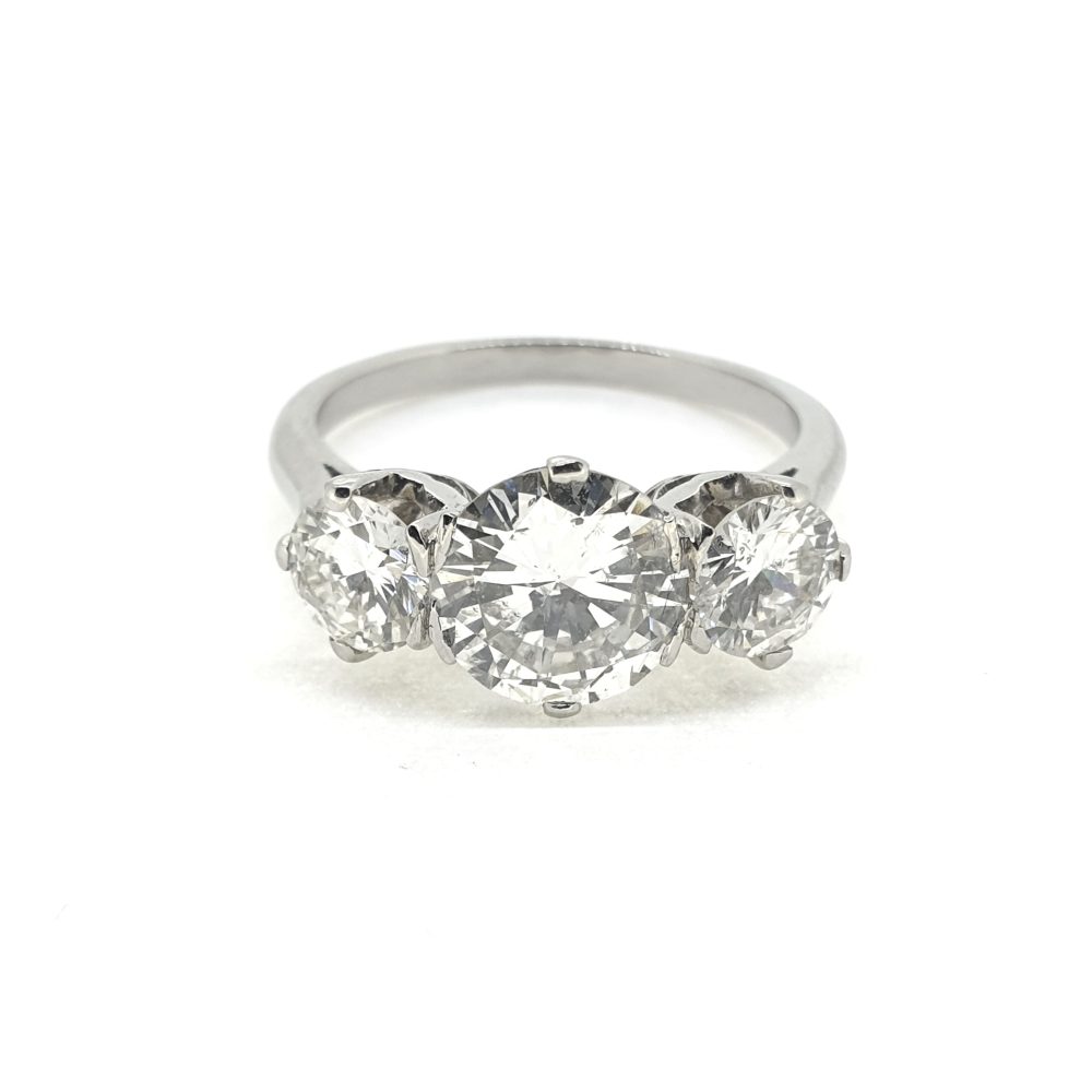 Diamond Three Stone Engagement Ring, 2.50 carat total