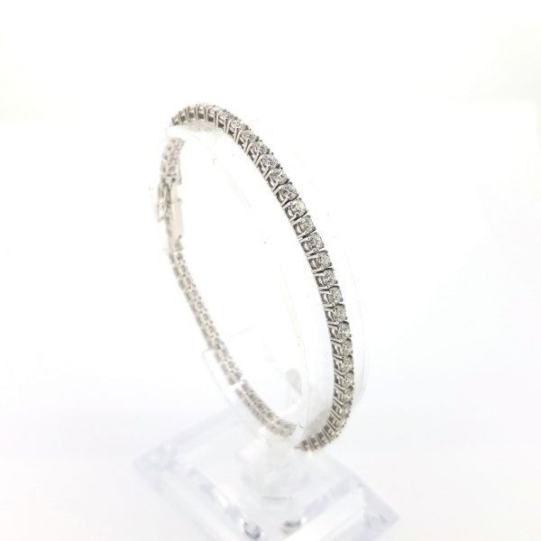 Diamond Line Bracelet in 18ct White Gold, 5.00 carat total