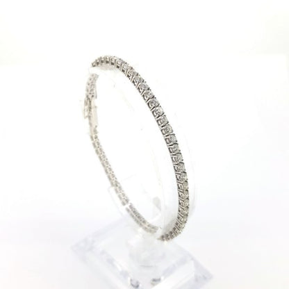 Diamond Line Bracelet in 18ct White Gold, 5.00 carat total