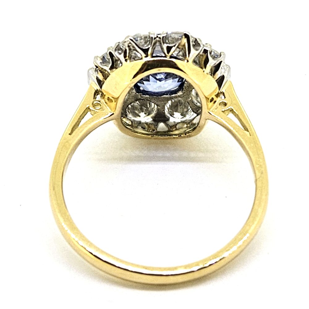 2.25ct Sapphire and Diamond Cluster Engagement Ring