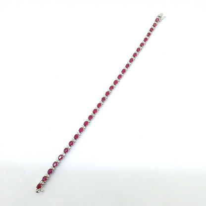 Ruby and Diamond Line Bracelet, 7.40 carats
