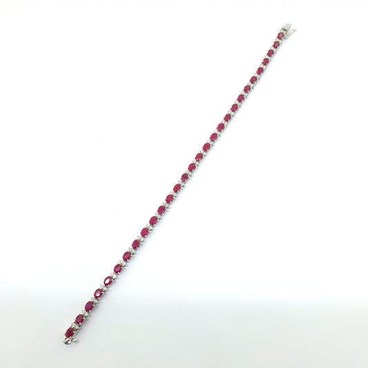 Ruby and Diamond Line Bracelet, 7.40 carats
