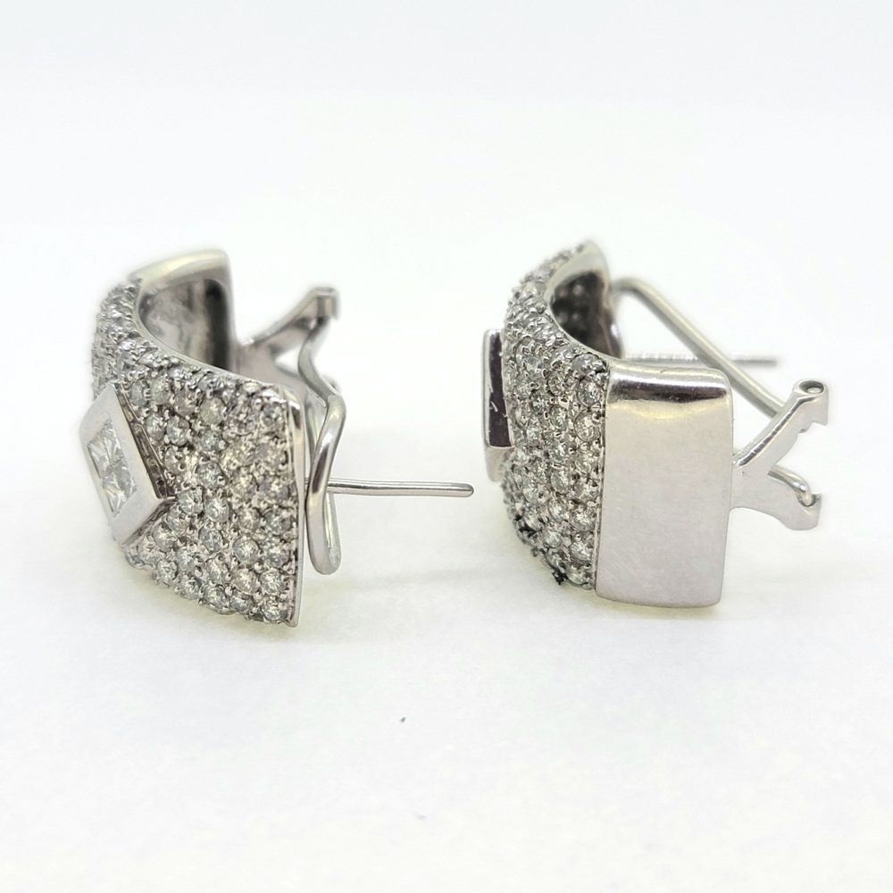 Creole 3ct Diamond Earrings in 18ct White Gold