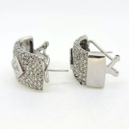 Creole 3ct Diamond Earrings in 18ct White Gold