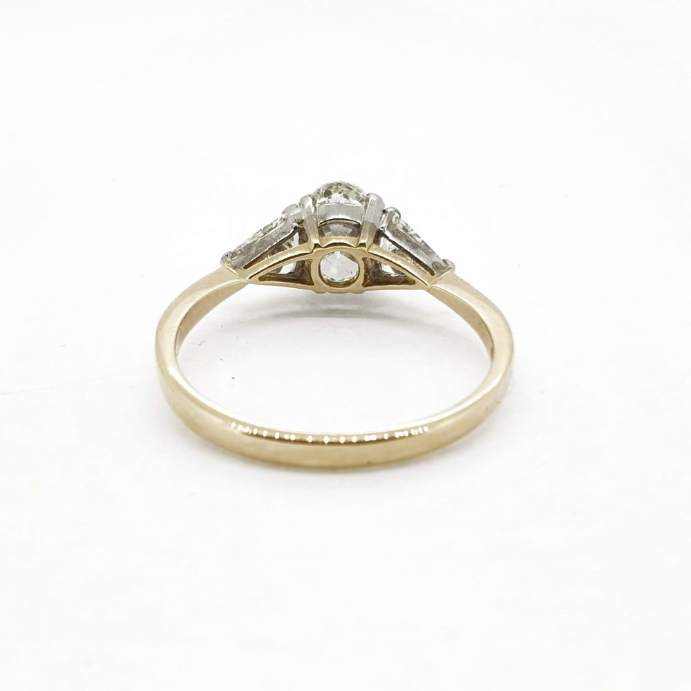 Vintage Oval and Trillion Diamond Trilogy Ring