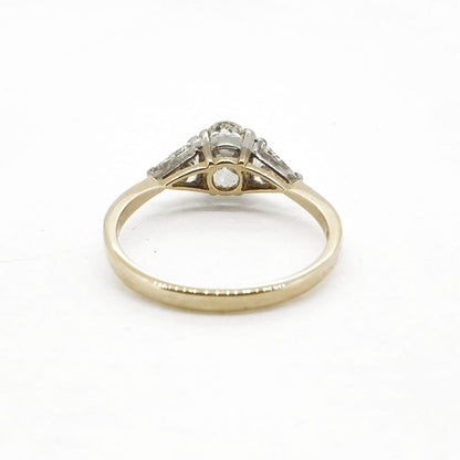 Vintage Oval and Trillion Diamond Trilogy Ring