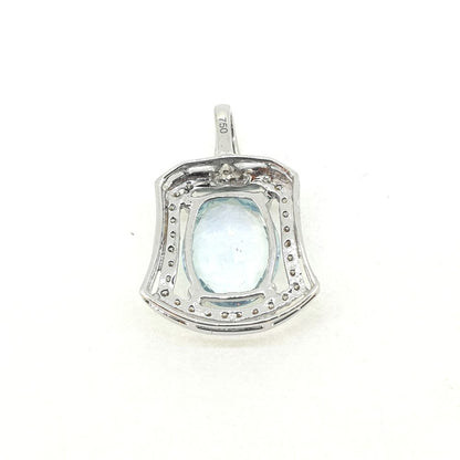 Modern 4.69ct Aquamarine and Diamond Pendant