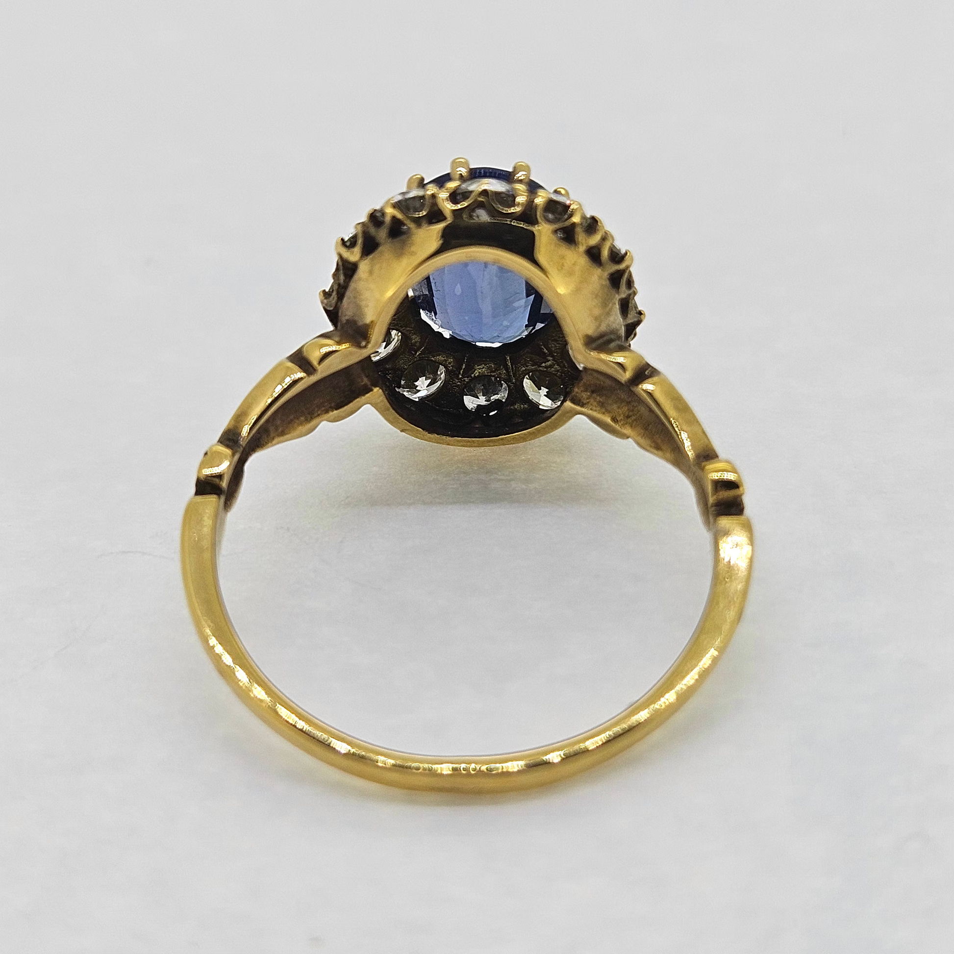 Sapphire and Diamond Cluster Engagement Ring S2.10 D.90 18ct