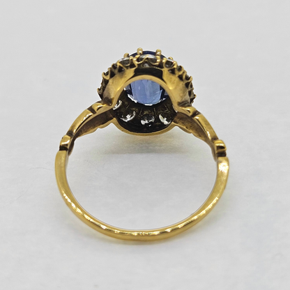 Sapphire and Diamond Cluster Engagement Ring S2.10 D.90 18ct