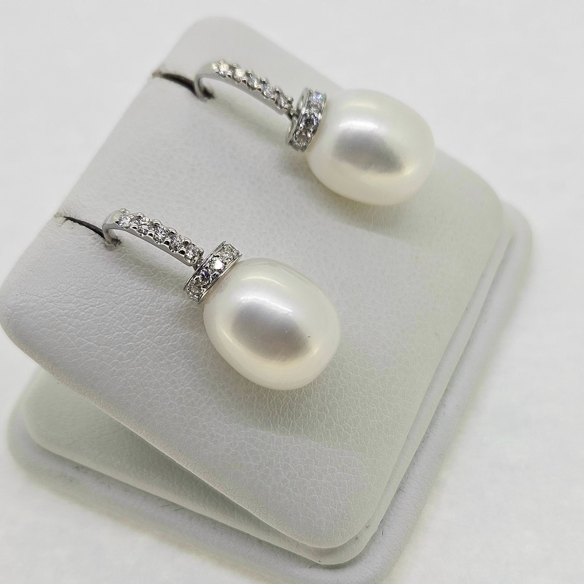 Pearl and Diamond Drop Earrings