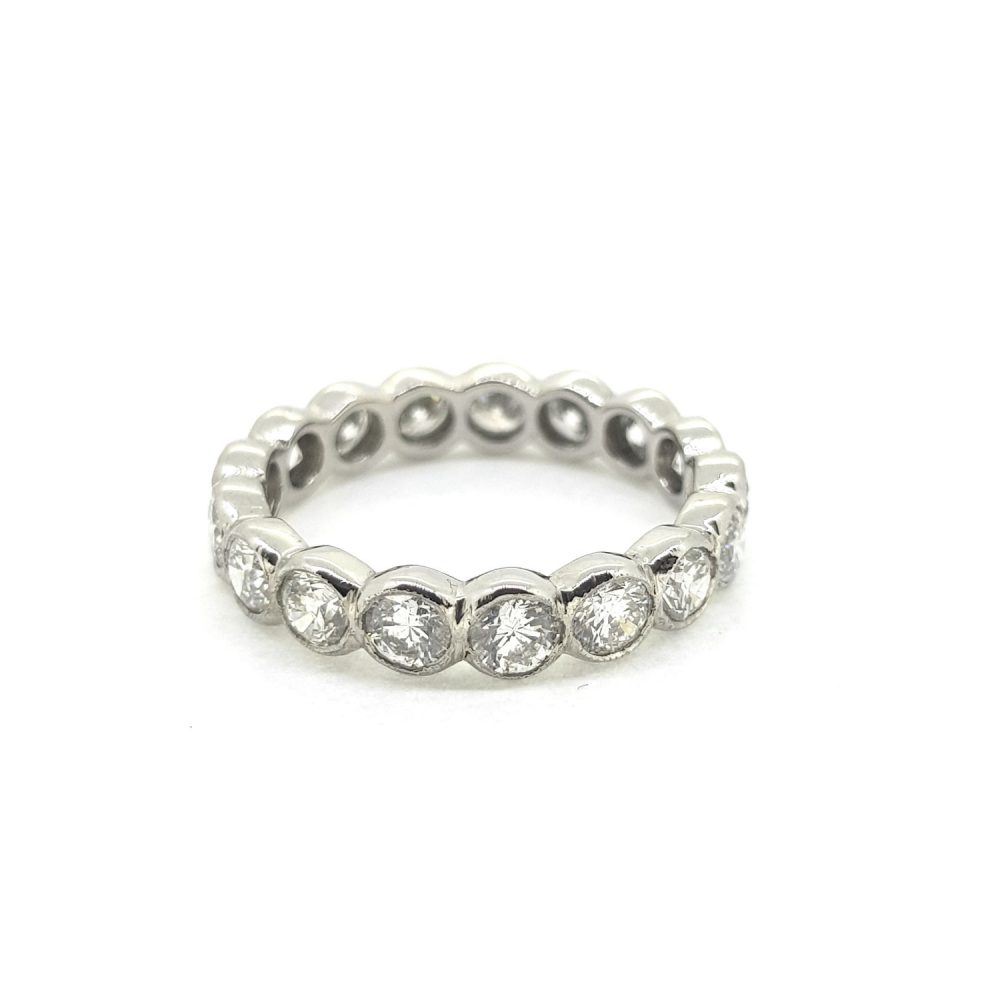 Diamond Full Eternity Band Ring in Platinum 2.30 carat total