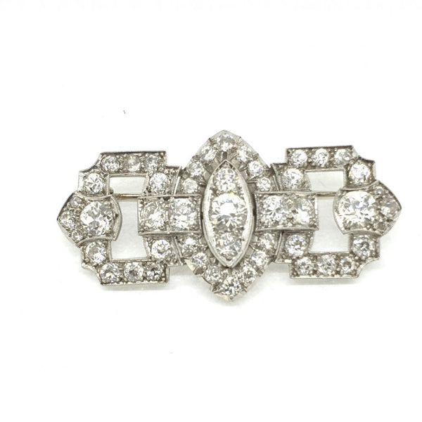 Old Cut Diamond Brooch in Platinum 4.00 carats