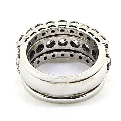 3.50ct Diamond Cluster Three Row Ring