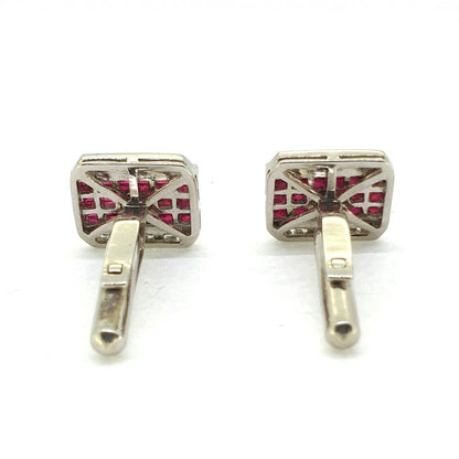 French Cut Ruby and Diamond Cufflinks