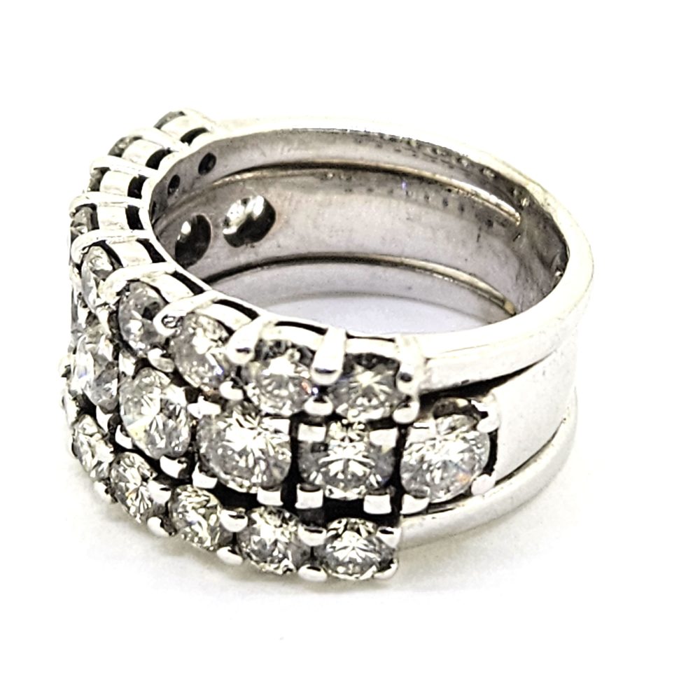 3.50ct Diamond Cluster Three Row Ring